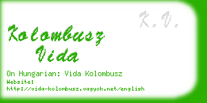 kolombusz vida business card